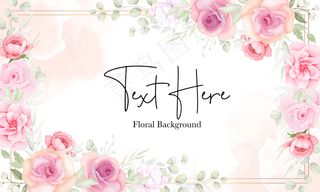 花卉背景与柔软的花和叶设计