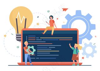 小可爱的孩子学习编码