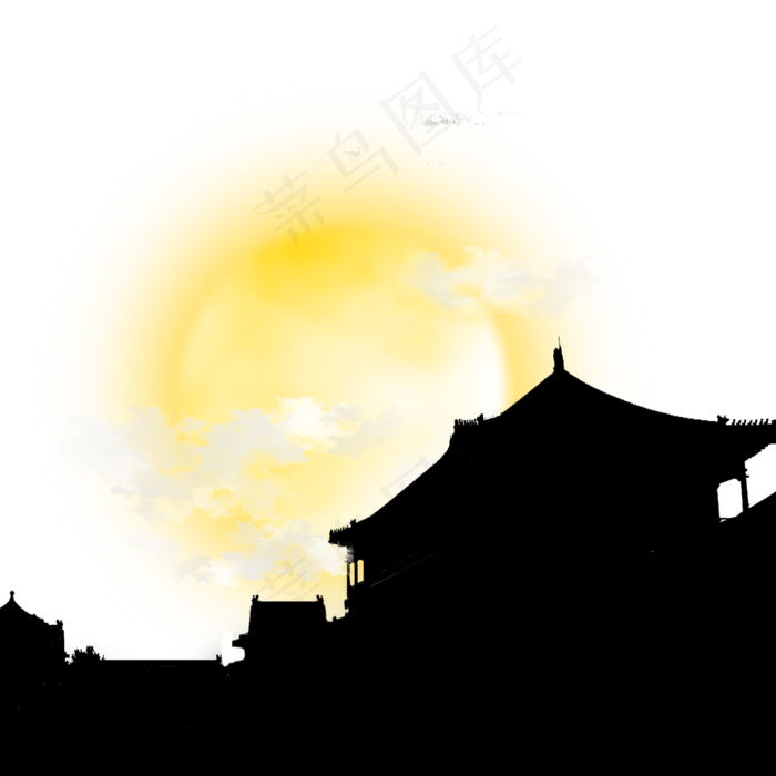 中秋故宫角楼月光景色(2000X2000(DPI:72))psd模版下载