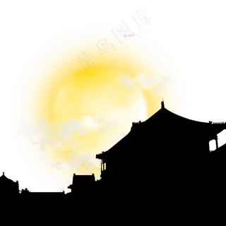 中秋故宫角楼月光景色