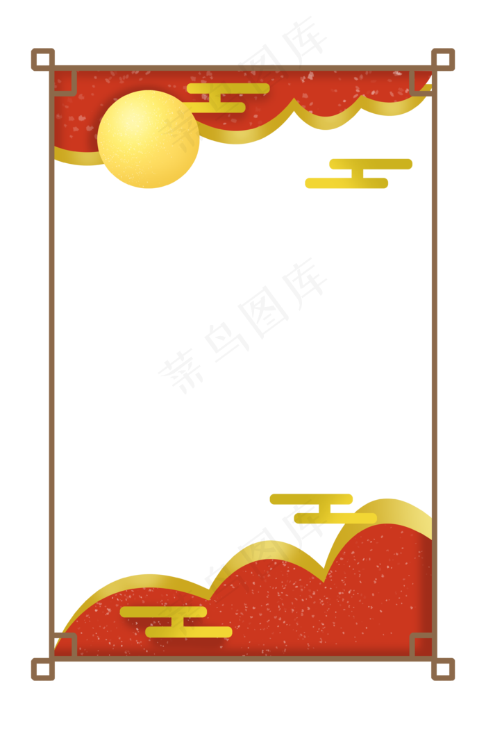 中秋节中秋佳节红色烫金边框