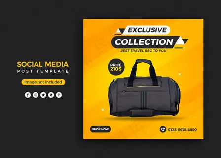 用于袋子销售的社交媒体贴纸横幅banner模板