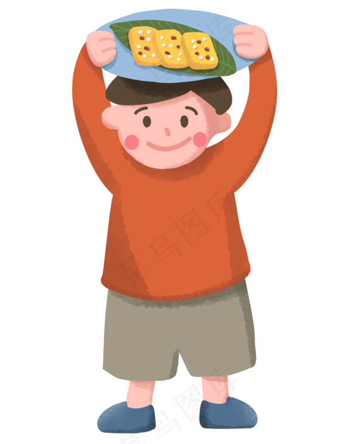 小男孩给爷爷奶奶做的重阳糕