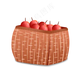 简约一筐红苹果元素