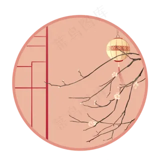 新年国风梅灯笼边框