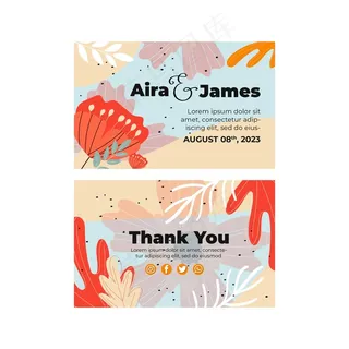 花卉结婚卡模板