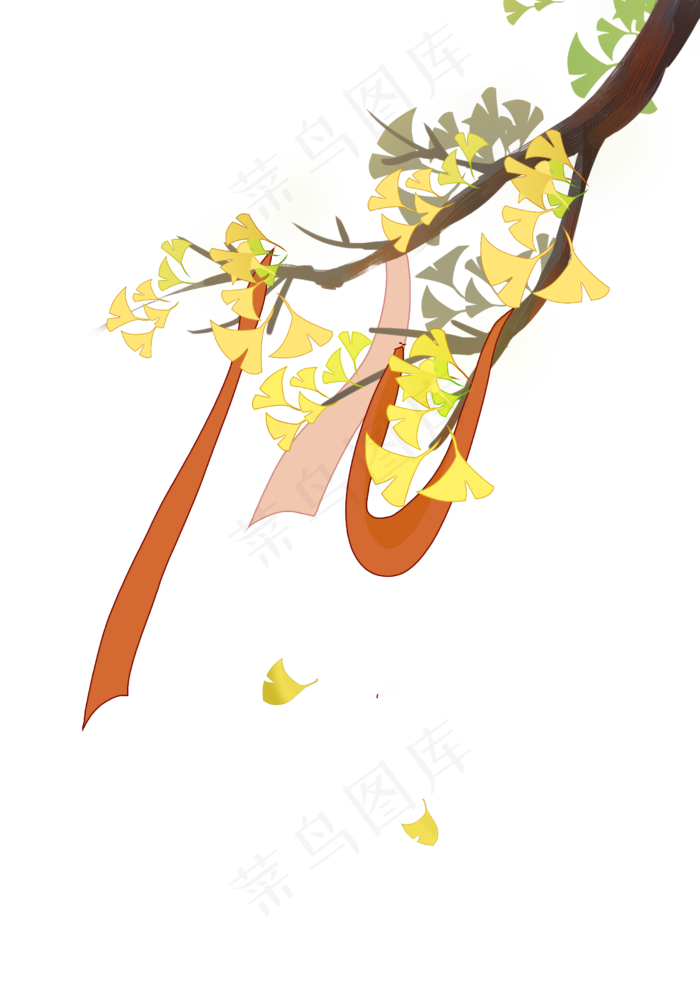秋天黄色银杏叶(2480X3508(DPI:299))psd模版下载