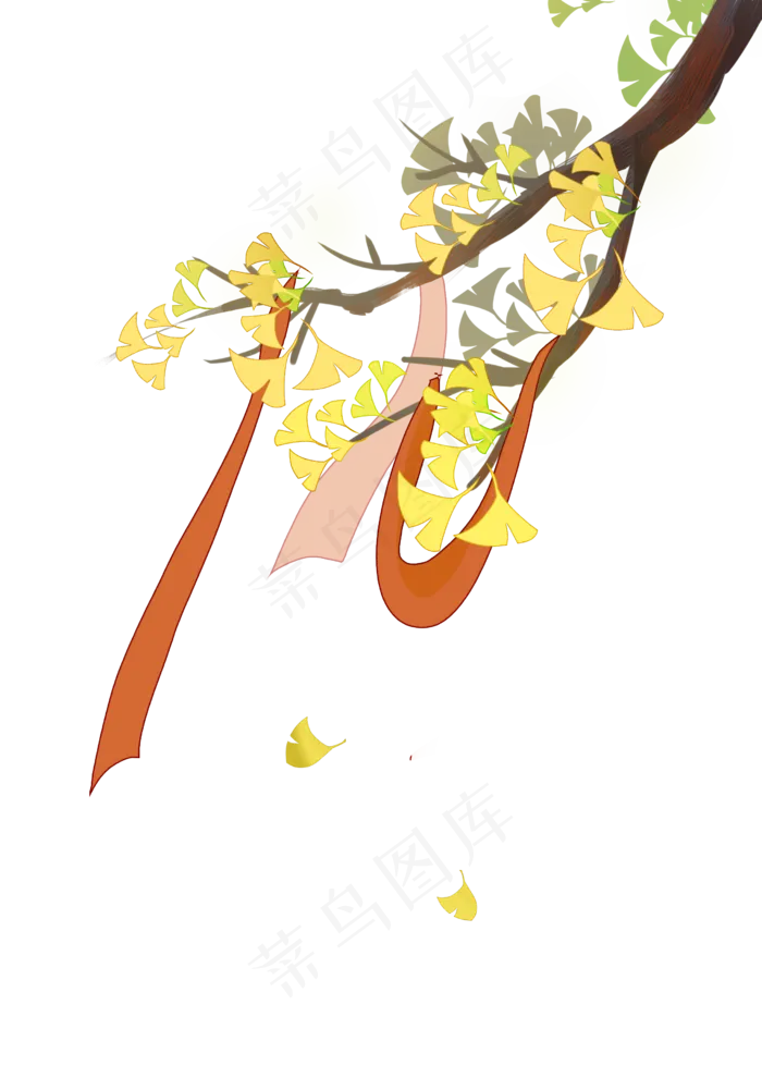 秋天黄色银杏叶(2480X3508(DPI:299))psd模版下载
