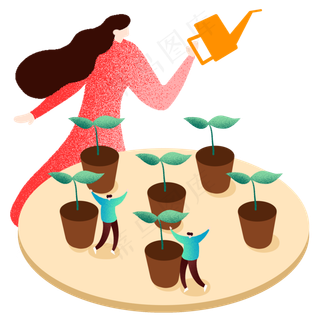 教师节浇灌花朵