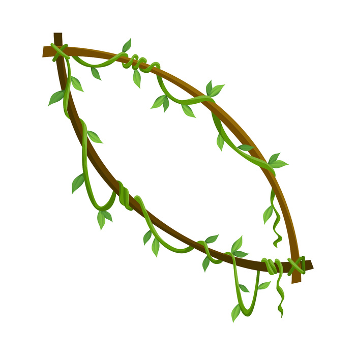 热带藤本植物框架，丛林植物枝叶eps,ai矢量模版下载
