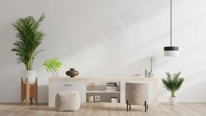 客厅的电视柜和墙壁，