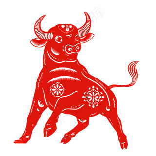 2021牛年红色剪纸