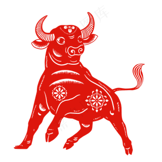 2021牛年红色剪纸