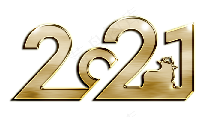2021年牛年春节金属品质创意艺术字设计(420X297)cdr矢量模版下载