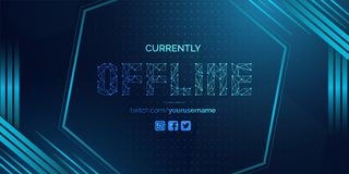 现代目前离线抽搐横幅banner背景与抽象的蓝色形状