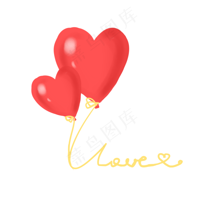 红桃心LOVE气球(2000X2000(DPI:300))psd模版下载