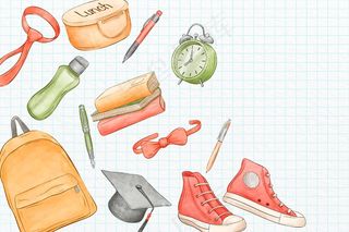 水彩回到学校背景