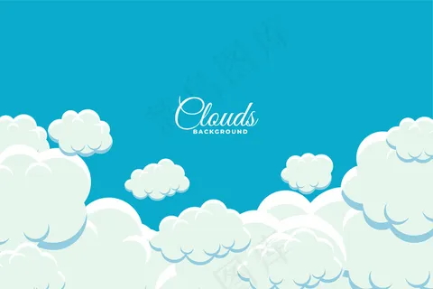 天空背景中飘浮的蓬松的云