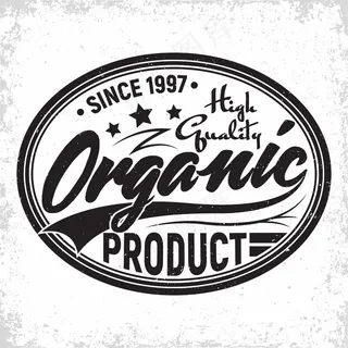 有机产品复古标签、天然产品标志、田庄印花邮票、有机产品排版标志、，