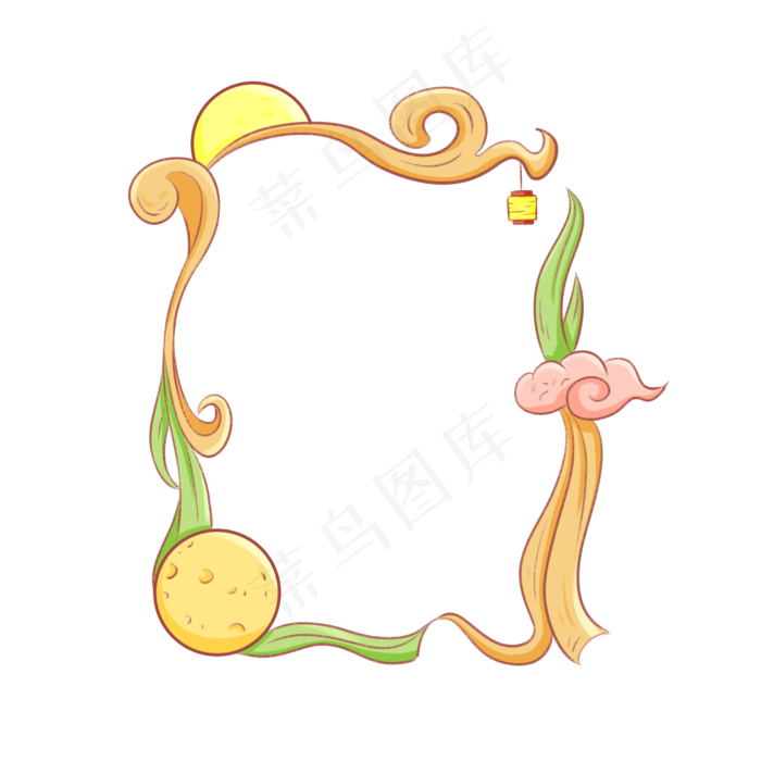 中秋节黄色边框(2100X2100(DPI:300))psd模版下载