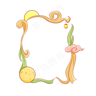 中秋节黄色边框