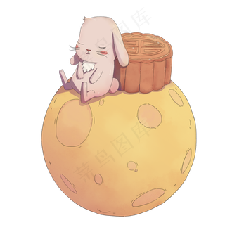 中秋节兔子和月饼