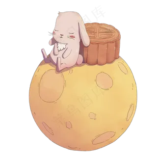 中秋节兔子和月饼