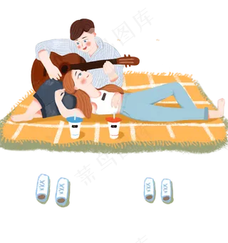 手绘情侣浪漫约会下载