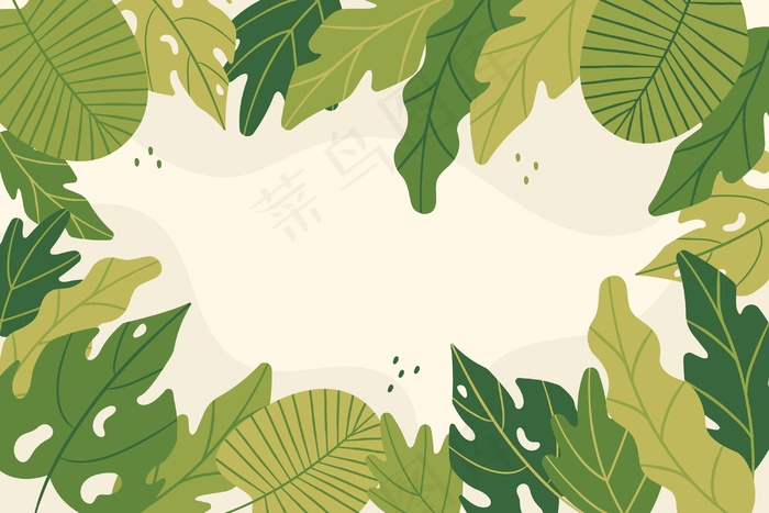 抽象热带树叶背景