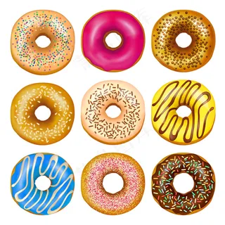 逼真的甜甜圈套装 逼真的甜甜圈套装