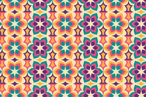 无缝几何花卉纹路纹理