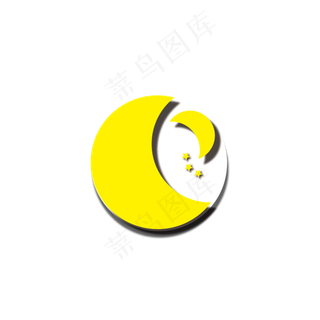 黄色简约中秋节月亮元素设计