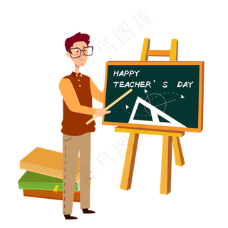 矢量扁平上课的老师