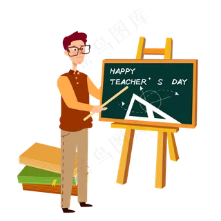 矢量扁平上课的老师