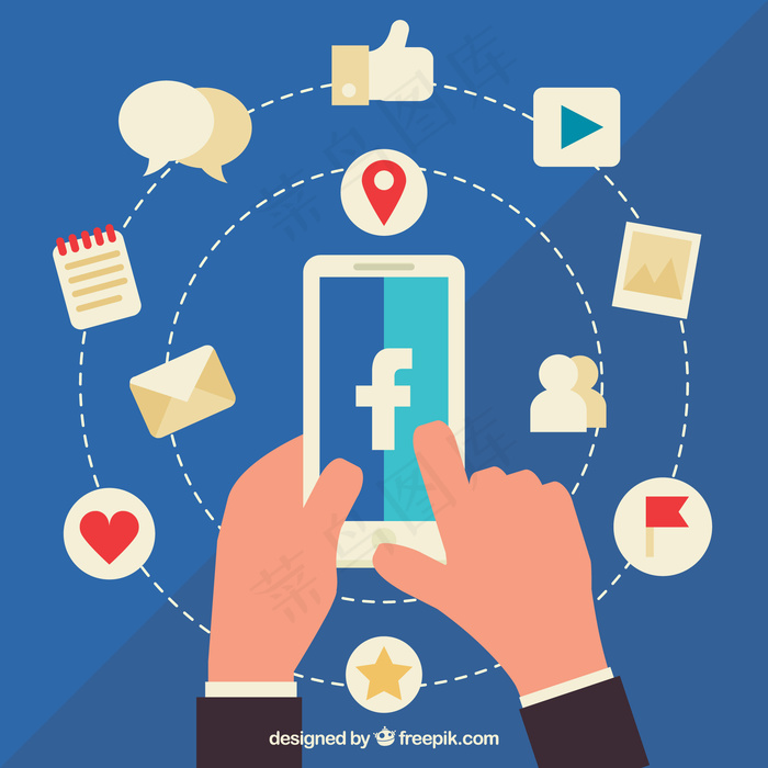 Facebook影响者背景eps,ai矢量模版下载