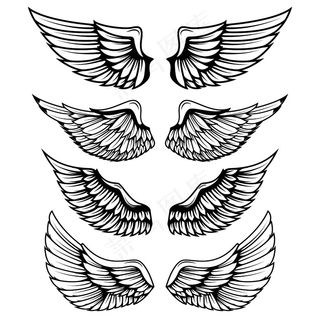 白色背景的复古翅膀。标志，标签，徽章，标志，商标的要素。