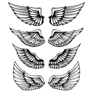 白色背景的复古翅膀。标志，标签，徽章，标志，商标的要素。