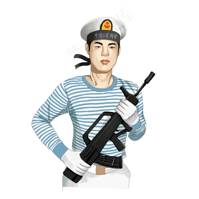 国庆节站岗海军(2000X2000(DPI:300))psd模版下载