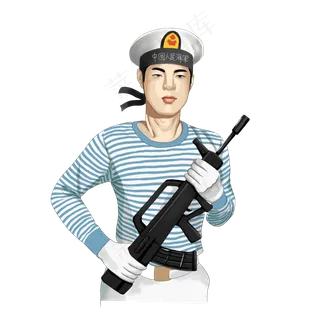 国庆节站岗海军