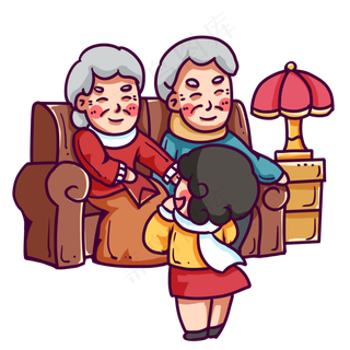 团圆回家看爷爷奶奶要红包