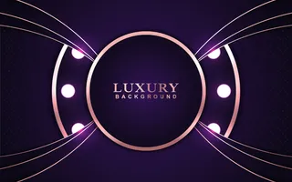 奢华紫色背景，玫瑰金装饰