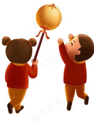 新年玩耍的孩子