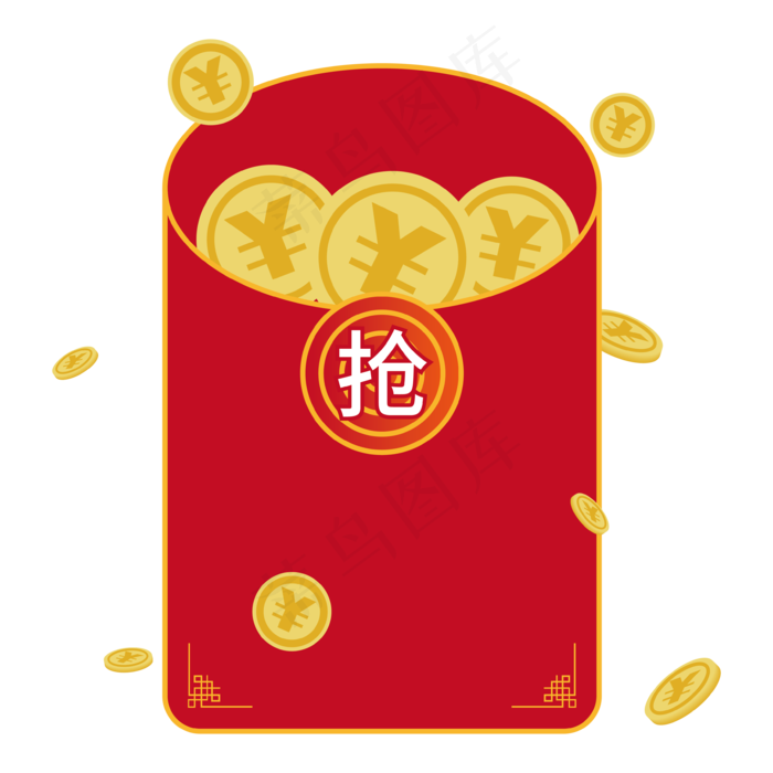 抢红包金币红包素材