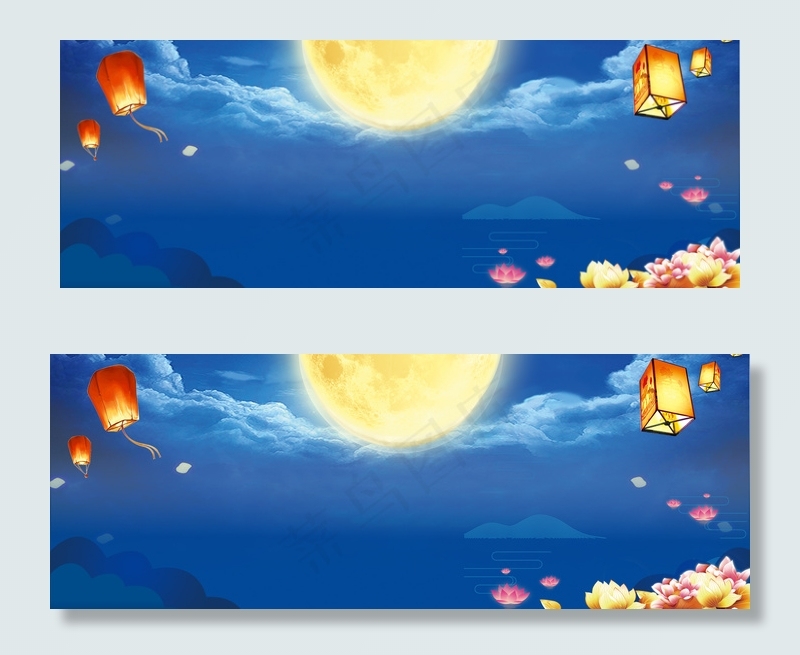 中秋促销背景海报