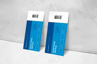 活动票放在墙上模型样机上