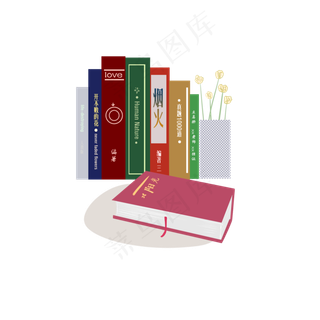 教师节红色手绘书本