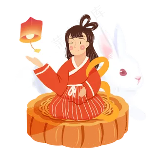 中秋月饼嫦娥png素材