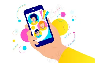 朋友视频通话概念