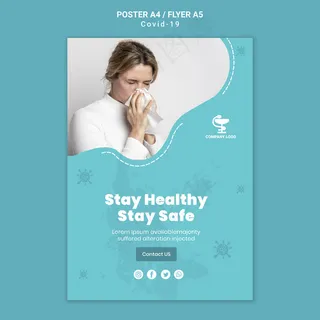 Covid19概念宣传单,DM传单模板