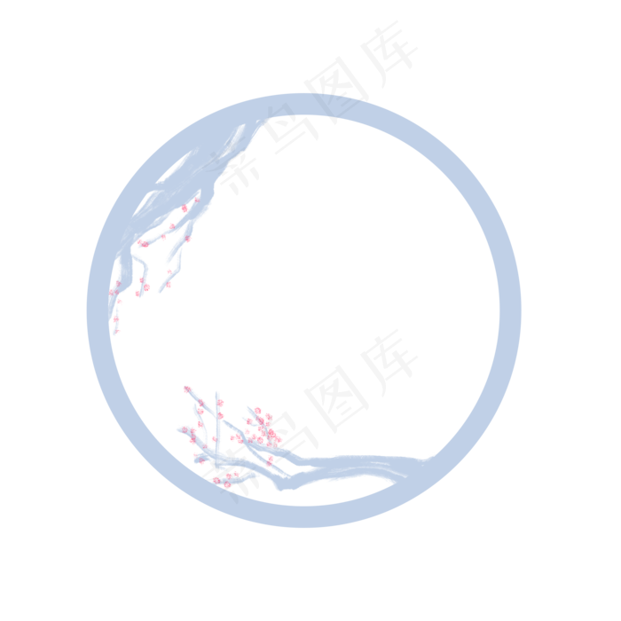 二十四节气小寒梅花元素简约边框(2000X2000(DPI:300))psd模版下载